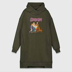 Женское худи-платье Scooby-Doo, цвет: хаки