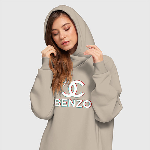 Женская толстовка-платье BBT BENZO GANG / Миндальный – фото 3