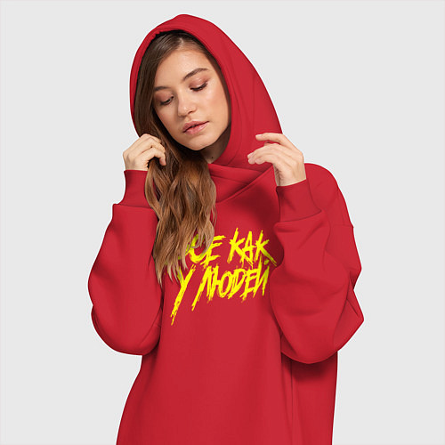 Женская толстовка-платье Все как у людей / Красный – фото 3