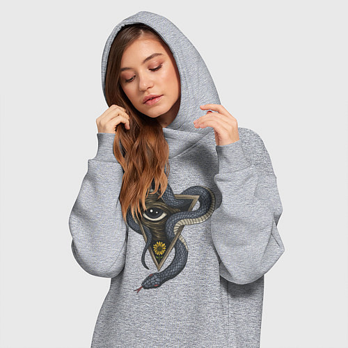 Женская толстовка-платье Иллюминаты / Меланж – фото 3