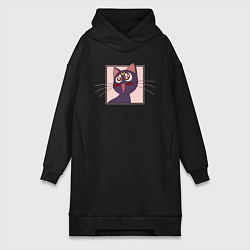 Женское худи-платье Luna, Sailor Moon, цвет: черный