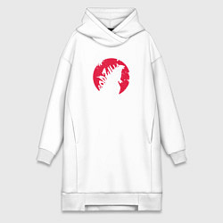 Женское худи-платье Godzilla, цвет: белый