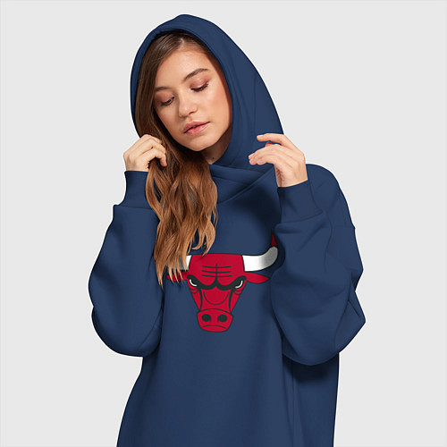 Женская толстовка-платье Chicago Bulls / Тёмно-синий – фото 3