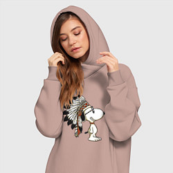 Женское худи-платье Snoopy, цвет: пыльно-розовый — фото 2
