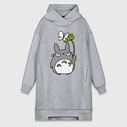 Женское худи-платье Totoro и бабочка, цвет: меланж