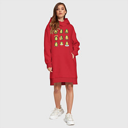 Женское худи-платье Life Avocado, цвет: красный — фото 2