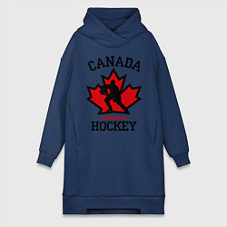 Женское худи-платье Canada Hockey, цвет: тёмно-синий