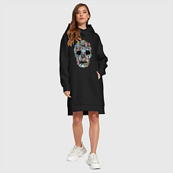 Женское худи-платье Tosh Cool skull, цвет: черный — фото 2