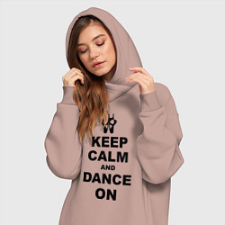 Женское худи-платье Keep Calm & Dance On, цвет: пыльно-розовый — фото 2