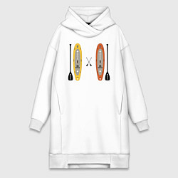 Женское худи-платье Сап серфинг, цвет: белый