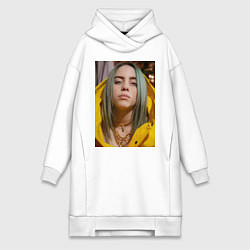 Женское худи-платье Билли Айлиш Billie Eilish, цвет: белый