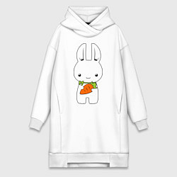 Женская толстовка-платье Зайчик с морковкой