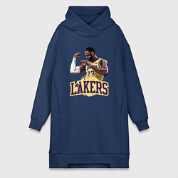 Женское худи-платье LeBron - Lakers, цвет: тёмно-синий