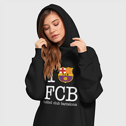 Женское худи-платье Barcelona FC, цвет: черный — фото 2
