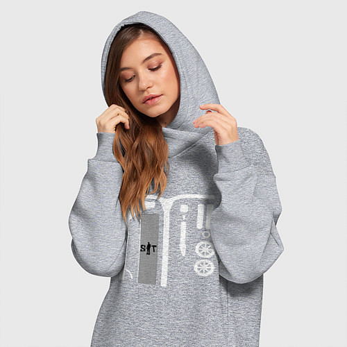 Женская толстовка-платье Самокат фристайл Кастом / Меланж – фото 3