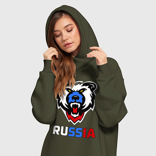 Женская толстовка-платье Русский медведь / Хаки – фото 3