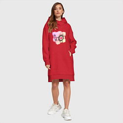 Женское худи-платье Companion Cube, цвет: красный — фото 2