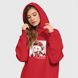 Женское худи-платье Klee, цвет: красный — фото 2