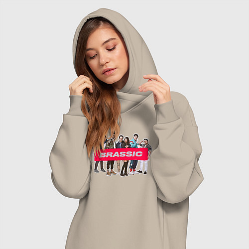 Женская толстовка-платье Голяк Brassic / Миндальный – фото 3