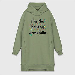 Женское худи-платье Im the holiday armadillo, цвет: авокадо