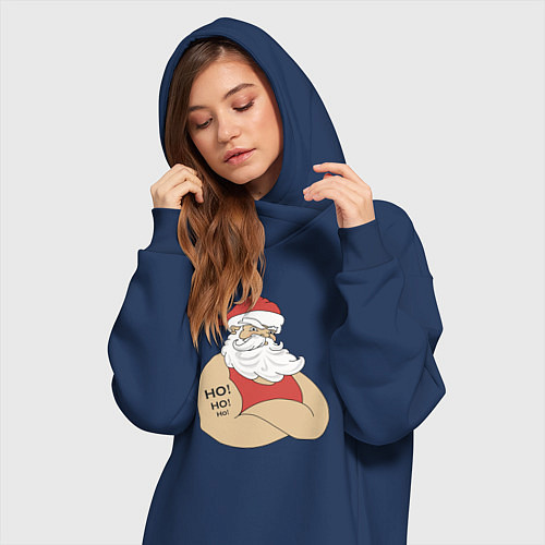Женская толстовка-платье Santa Claus / Тёмно-синий – фото 3