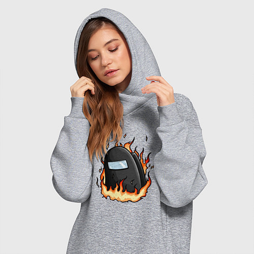 Женская толстовка-платье Among Us fire / Меланж – фото 3