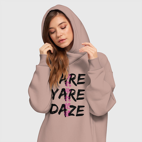 Женская толстовка-платье YARE YARE DAZE / Пыльно-розовый – фото 3