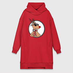 Женская толстовка-платье Олень Хипстер