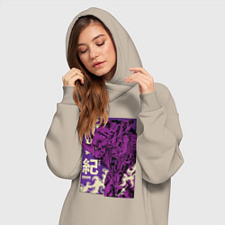 Женское худи-платье Evangelion Eva-01, цвет: миндальный — фото 2