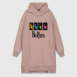 Женское худи-платье Всемирный день The Beatles, цвет: пыльно-розовый