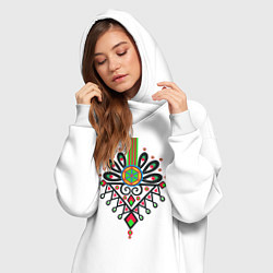 Женское худи-платье Польский узор Парзеница, цвет: белый — фото 2