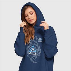 Женское худи-платье Волк Фенрир, цвет: тёмно-синий — фото 2