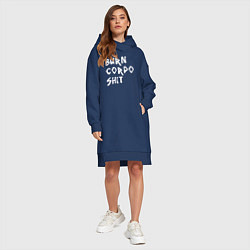 Женское худи-платье BURN CORPO SHIT, цвет: тёмно-синий — фото 2