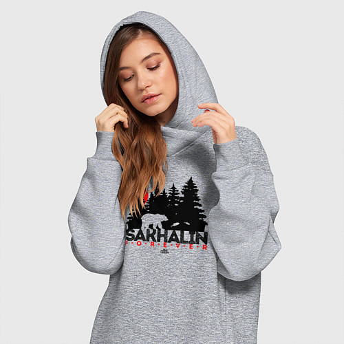 Женская толстовка-платье Sakhalin forever / Меланж – фото 3