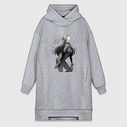 Женское худи-платье Евангелион, цвет: меланж