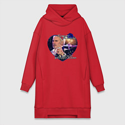 Женское худи-платье Меладзе Красиво, цвет: красный