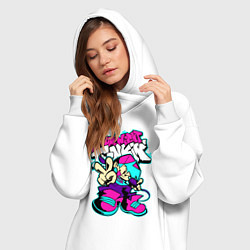 Женское худи-платье Friday Night Funkin, цвет: белый — фото 2