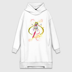 Женское худи-платье Sailor MooN Сейлор Мун, цвет: белый