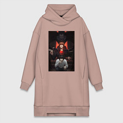 Женское худи-платье DEATH NOTE ТЕТРАДЬ СМЕРТИ, цвет: пыльно-розовый