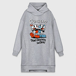 Женское худи-платье Cuphead, Dont deal with devil, цвет: меланж