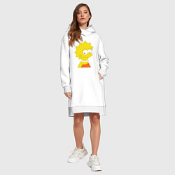 Женское худи-платье Лиза Симпсон, цвет: белый — фото 2