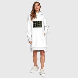 Женское худи-платье Неоновая абстракция, цвет: белый — фото 2
