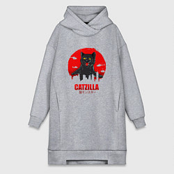 Женское худи-платье КОТЗИЛЛА CATZILLA, цвет: меланж