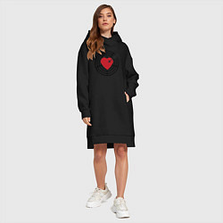Женское худи-платье Любовная мишень, цвет: черный — фото 2