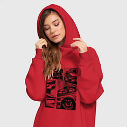 Женское худи-платье PORSCHE ПОРШЕ КОЛЛАЖ, цвет: красный — фото 2