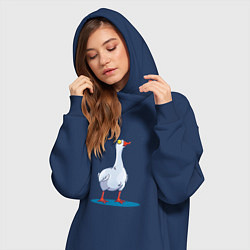 Женское худи-платье Гусь, цвет: тёмно-синий — фото 2