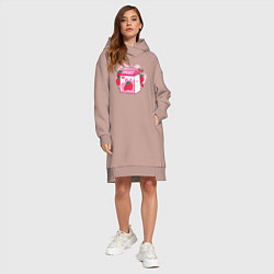 Женское худи-платье Клубничное молоко, цвет: пыльно-розовый — фото 2