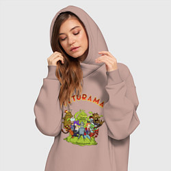 Женское худи-платье Slurm team, цвет: пыльно-розовый — фото 2