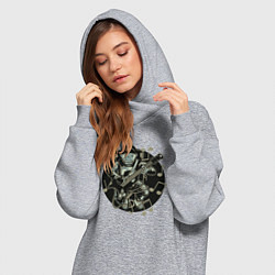 Женское худи-платье Космонавт с гитарой, цвет: меланж — фото 2