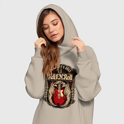Женское худи-платье Гитара и крылья РОК, цвет: миндальный — фото 2